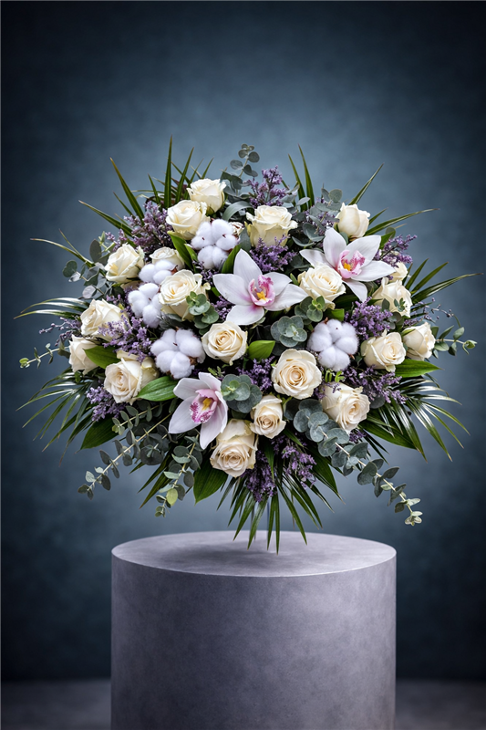 CYMBİDİUM BEYAZ GÜL BUKETİ