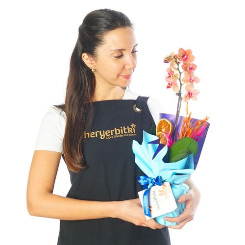 Blue Coral Gift (Ateş Orkide Aranjmanı)