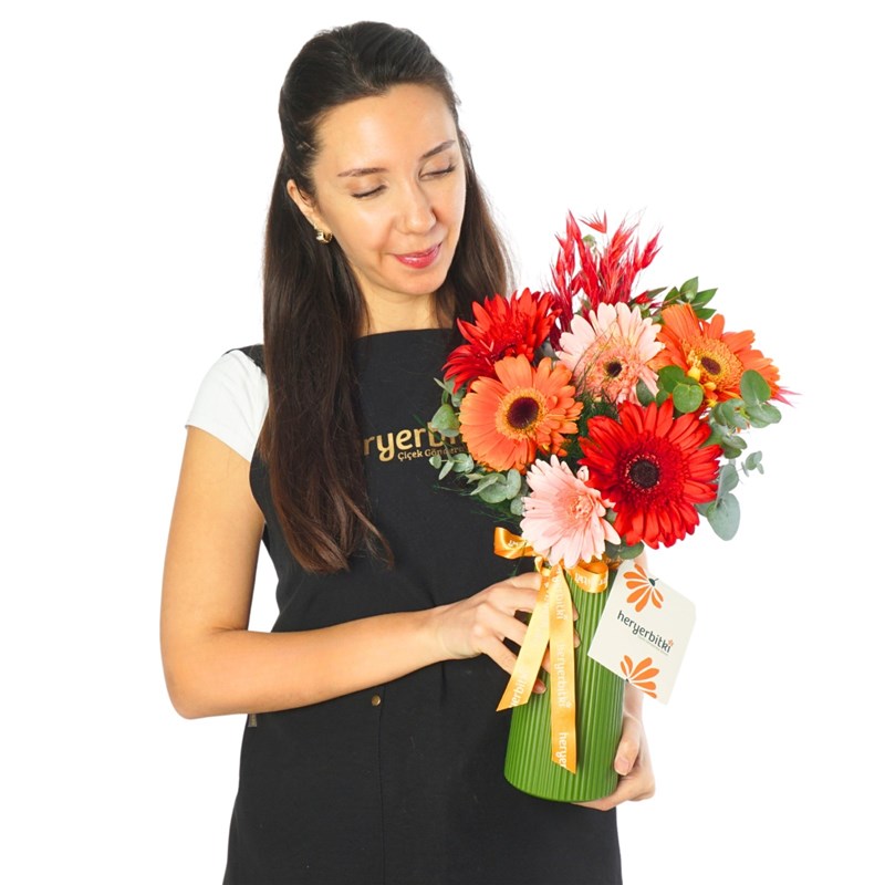 Happy Gerberas (Vazoda Renkli Gerberalar)