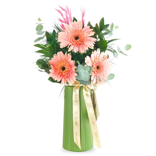 Pastel Gerberas (Pembe Gerbera Aranjmanı)