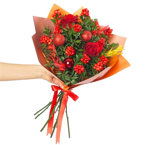 Holiday Berry (Kokina ve Kırmızı Güller Buketi)