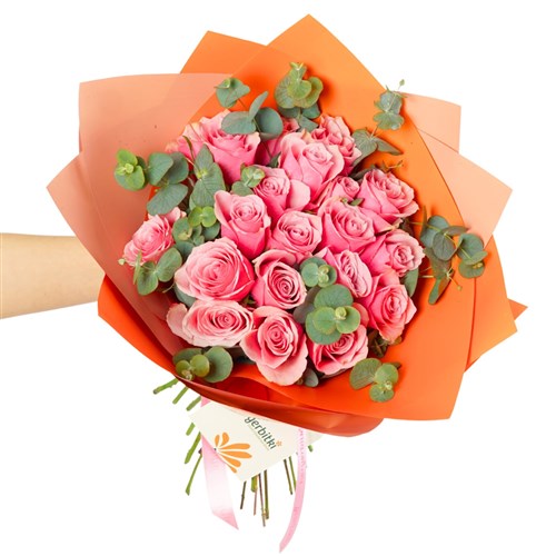 Pink Roses Gift (15'li Pembe Güller Buketi)