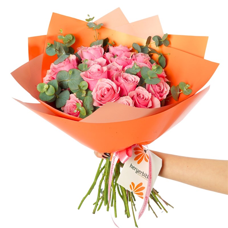 Pink Roses Gift (Bouquet of 15 Pink Roses)
