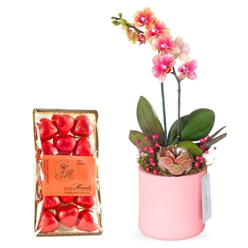 Pink Coral Gift & Chocolate Set