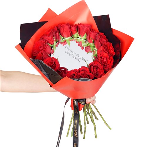 Premium Red Mirror (Aynalı Kırmızı Güller Buketi)