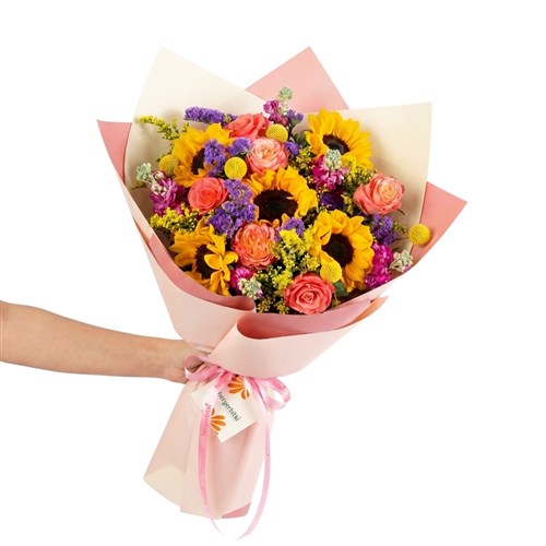 Hello Spring Bouquet (Renkli Mevsim Çiçekleri Buketi)