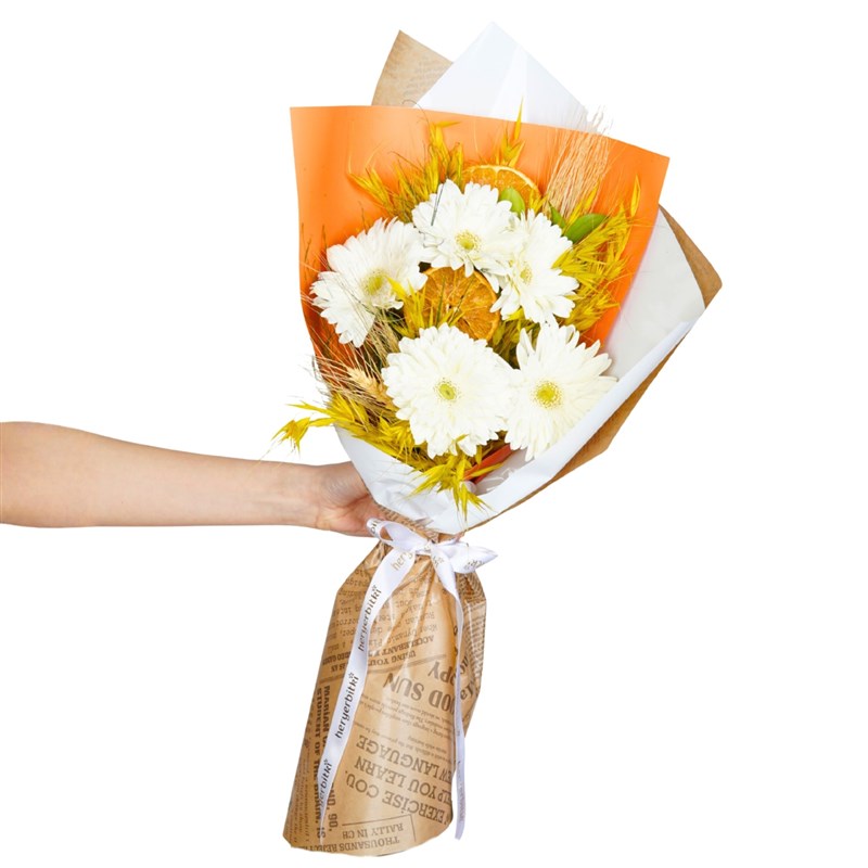 Angel White (White Gerbera Bouquet)