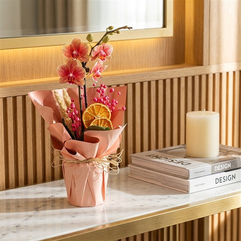 Coral Beauty (Fire Orchid Arrangement)