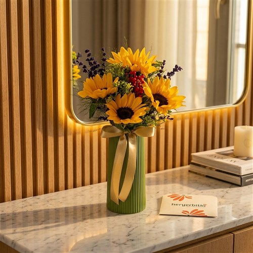 Floral My Sunshine (Ayçiçeği Buketi Aranjmanı)