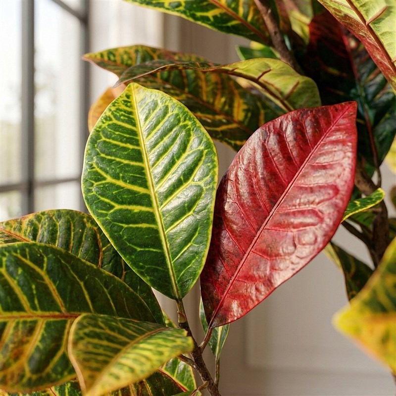 Artificial Croton Tree 175cm - with Clay Pot