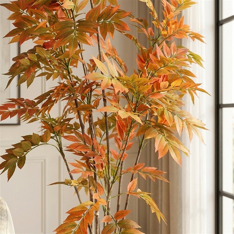Artificial Japanese Lacquer Autumn Tree 210cm - with Clay Pot