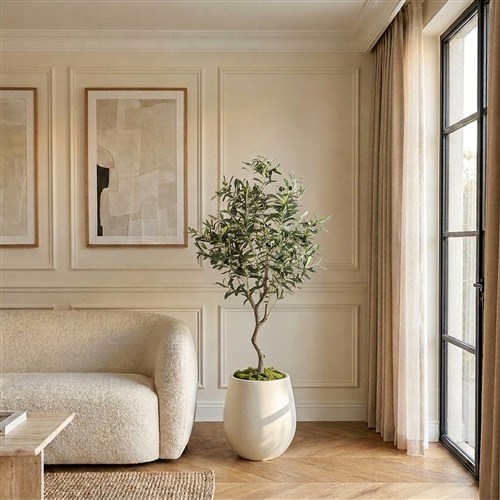 Yapay Zeytin Ağacı Spiral Gövde 120cm - Çömlek Saksılı