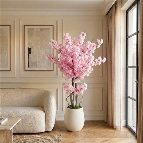 Yapay Pembe Bahar Dalı Ağacı 160cm - Çömlek Saksılı