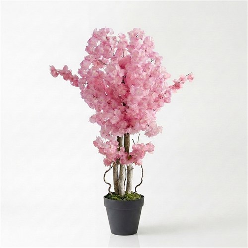 Yapay Pembe Bahar Dalı Ağacı 120cm - Çömlek Saksılı