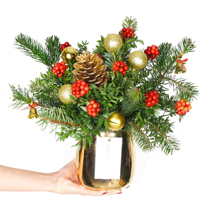 Deluxe Gold Christmas Gift (Kokina Aranjmanı)