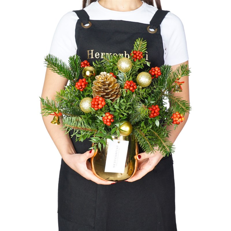 Deluxe Gold Christmas Gift (Kokina Aranjmanı)