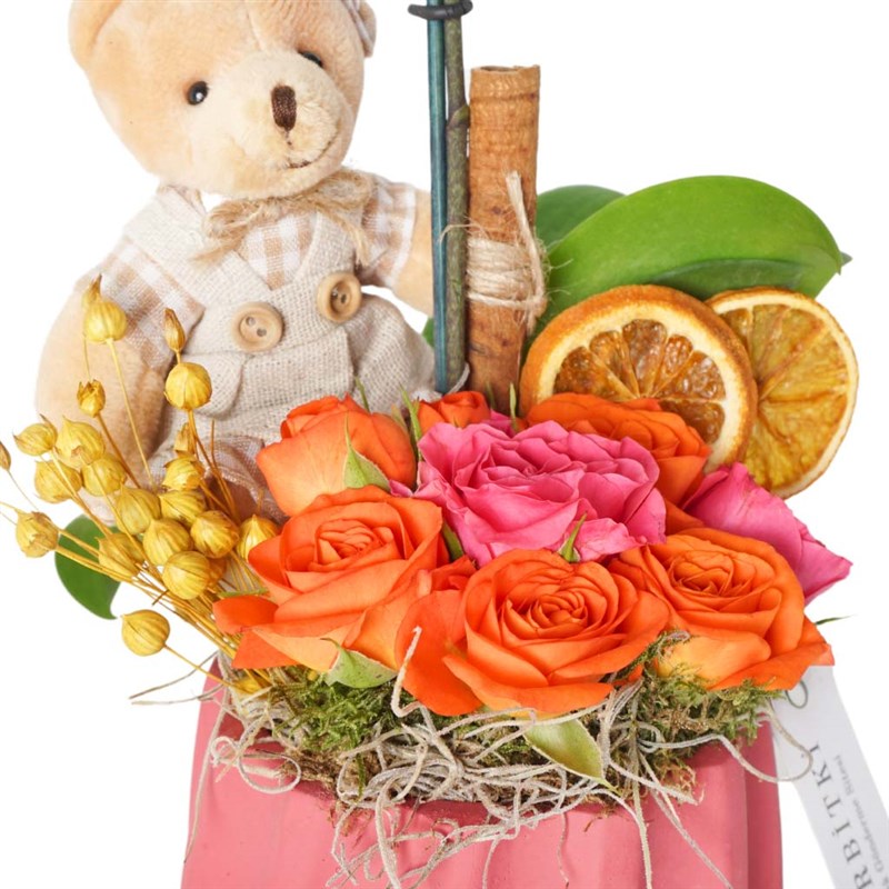Mor Orkide ve Güller Aranjmanı (Sweet Gift)