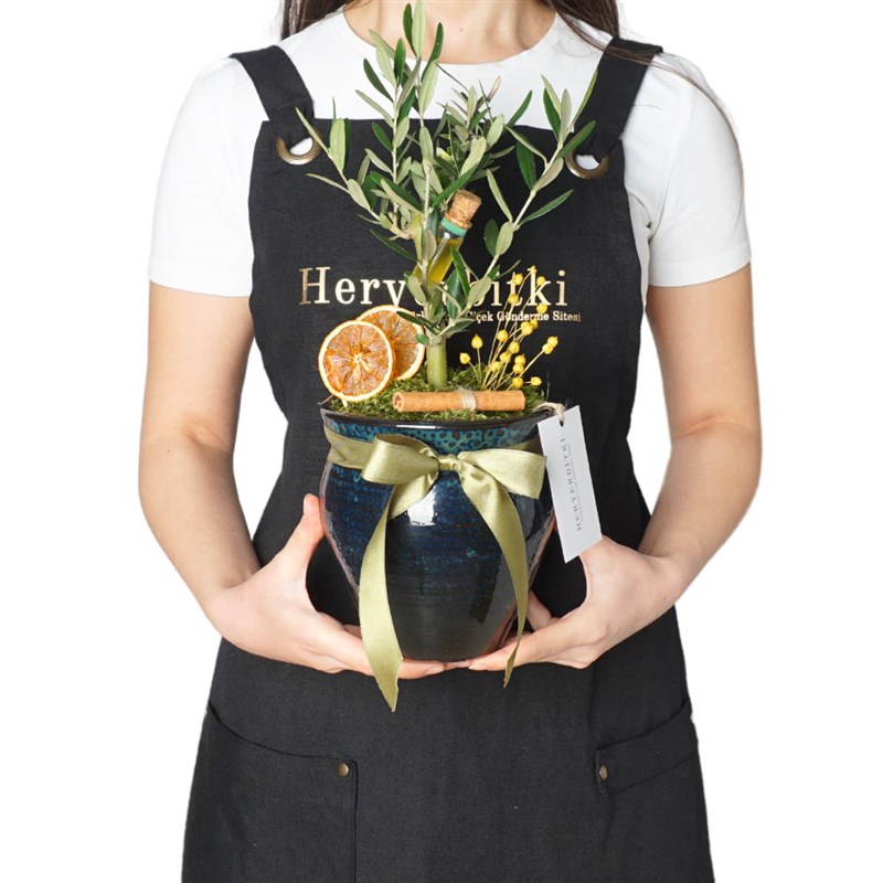 Premium Vazoda Zeytin Ağacı Aranjmanı