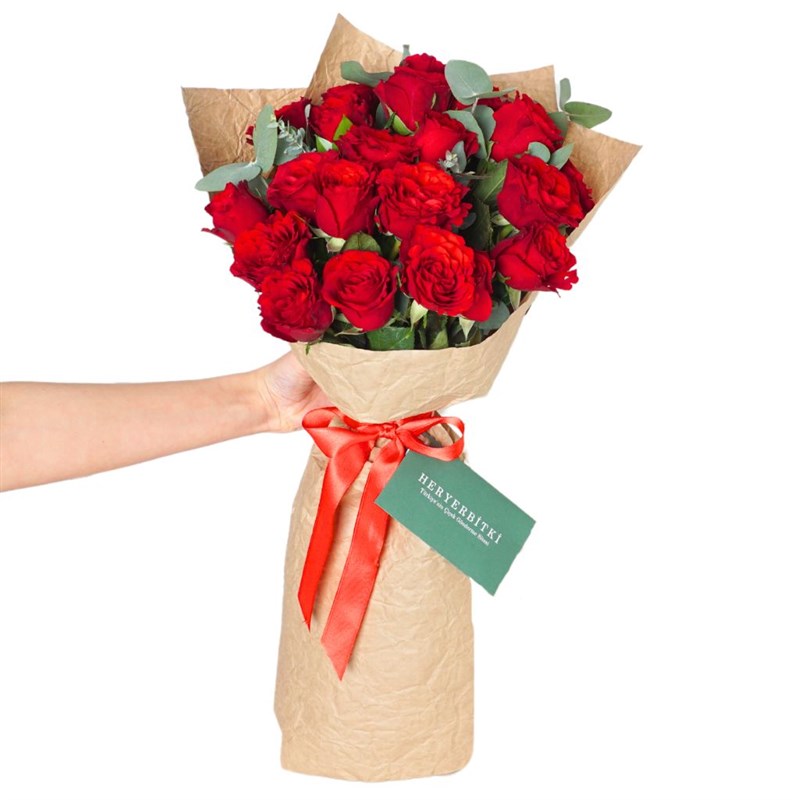 Love 19'lu Kırmızı Güller Buketi