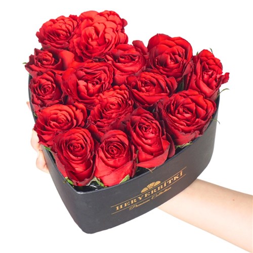Heart Premium Box with 19 Red Roses