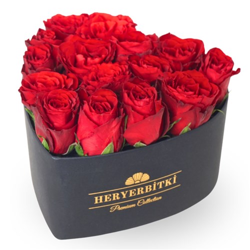Heart Premium Box with 19 Red Roses