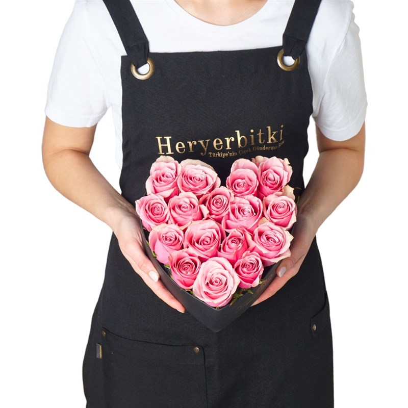 Heart Premium Box with 19 Pink Roses