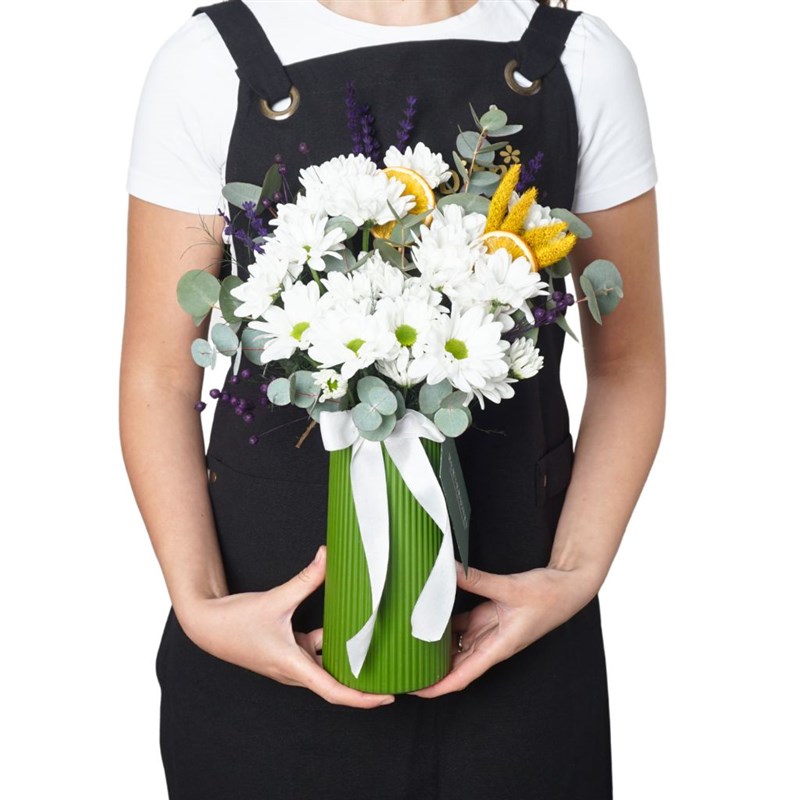 Floral Daisy Gift (Beyaz Papatya Buketi)