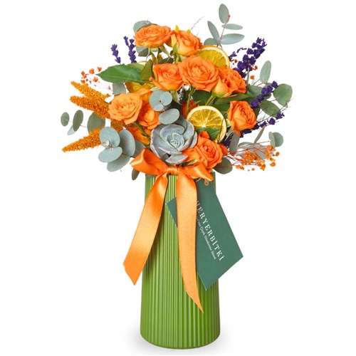 Floral Orange Roses (Turuncu Çardak Güller Buketi)
