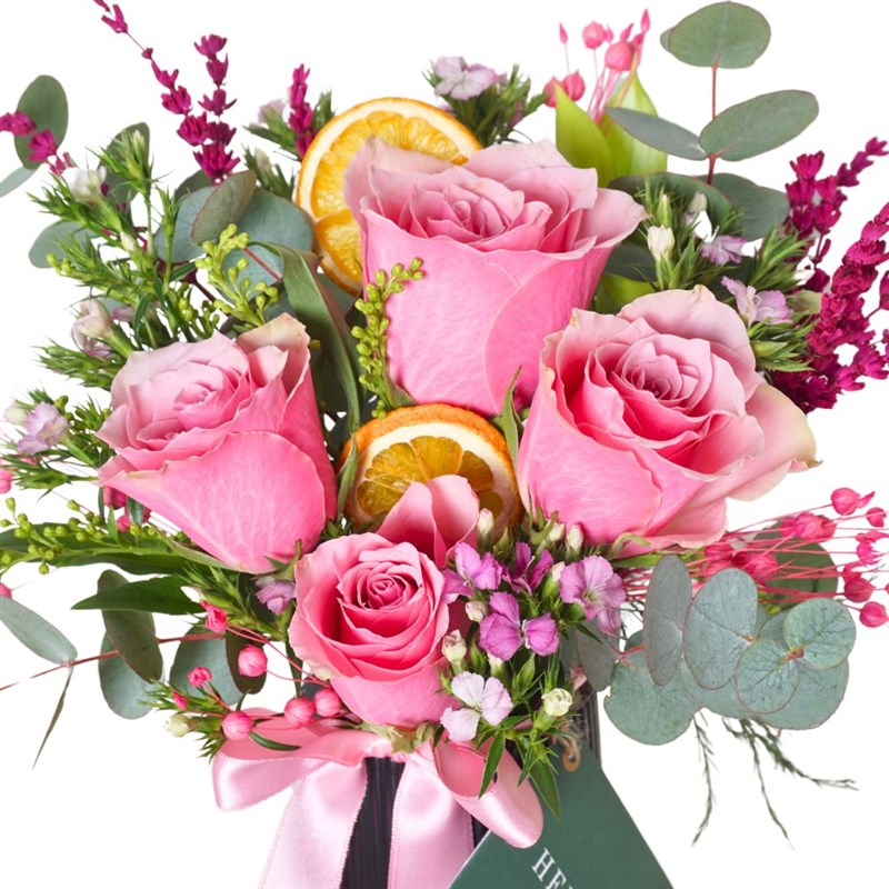 Floral Pink Romance (Bouquet of Pink Roses)