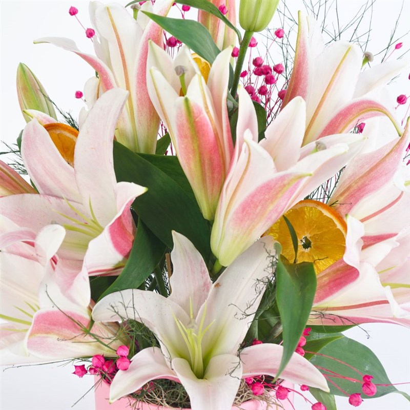 Pink Lilium (Pink Lily Arrangement in a Box)