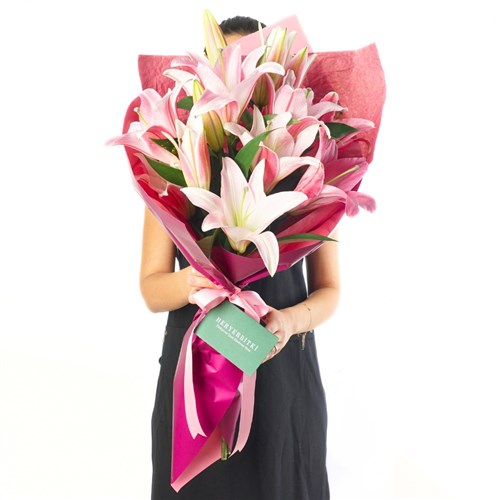 Pembe Lilyum Buketi (Inspiring Beauty)