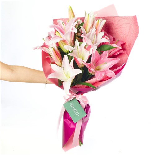 Pembe Lilyum Buketi (Inspiring Beauty)