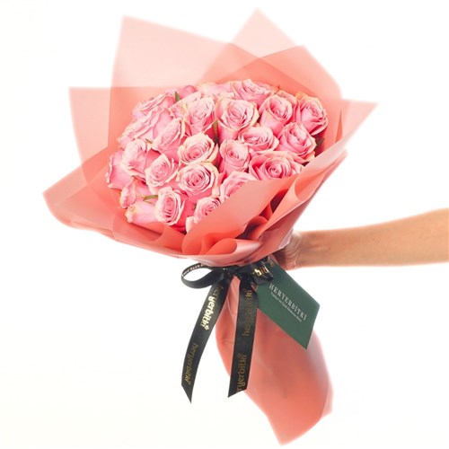 30'lu Pembe Güller Buketi - Pembe Hediye Paketli