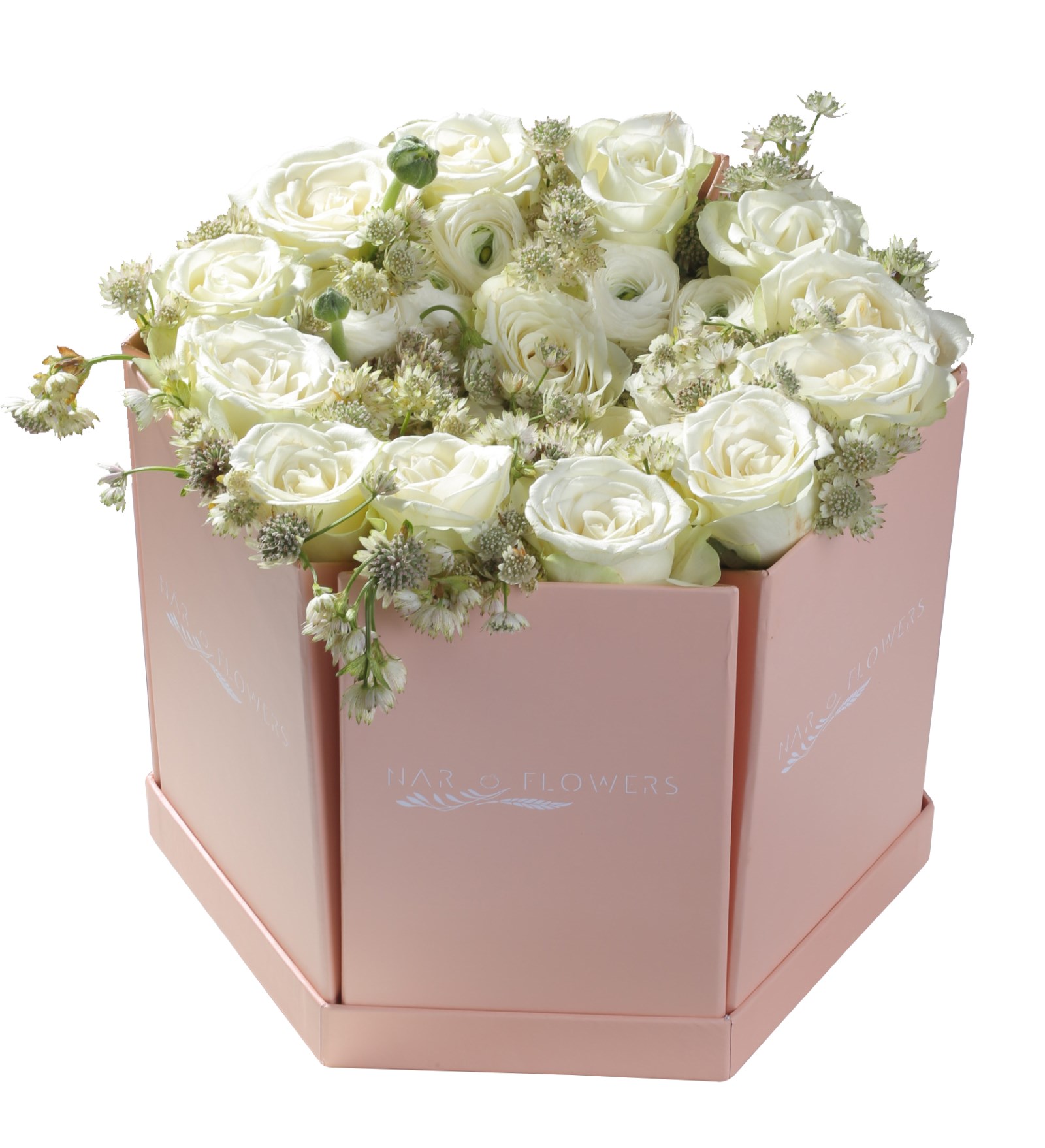 Tasarım Kutuda Beyaz Güller