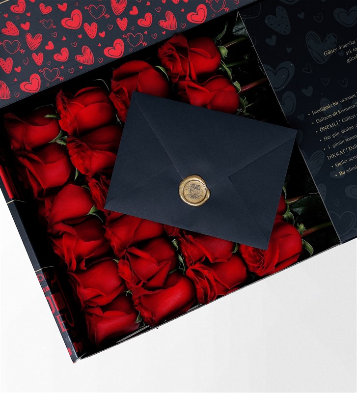 I Love You Box of 24 Red Ecuadorian Roses
