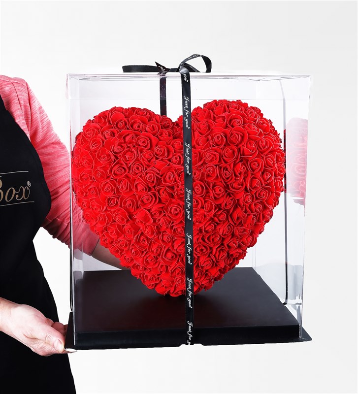 Rose Heart - Kırmızı Kalpli Gül ( 40 Cm)