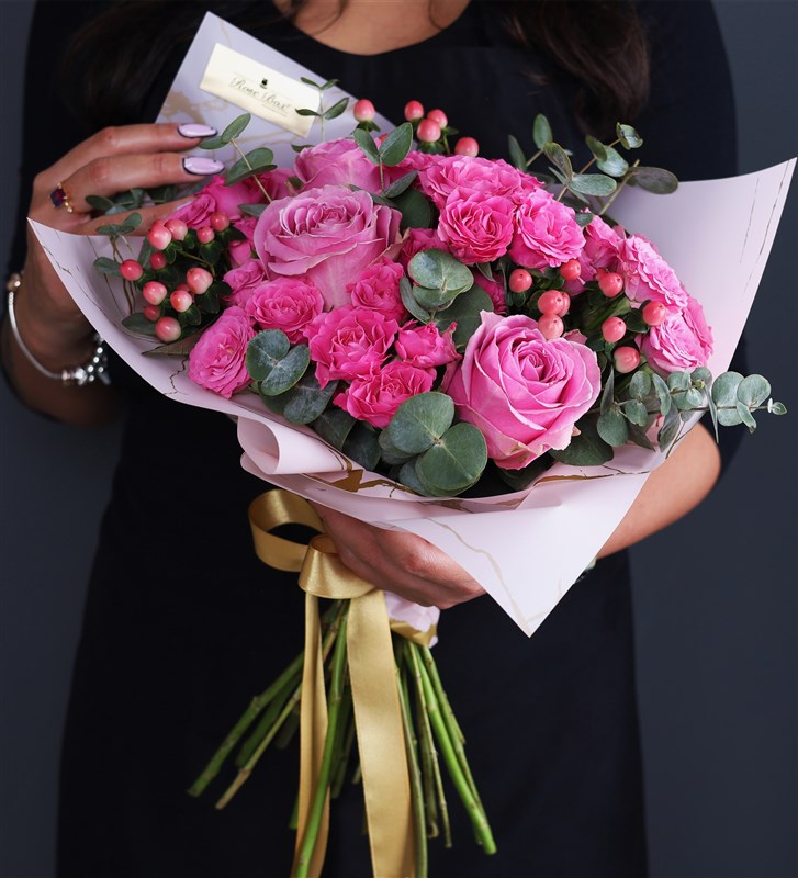 Cotton Candy - Flower Bouquet of Pink Roses