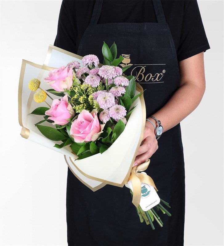 Pink Rose and Pink Daisy Bouquet
