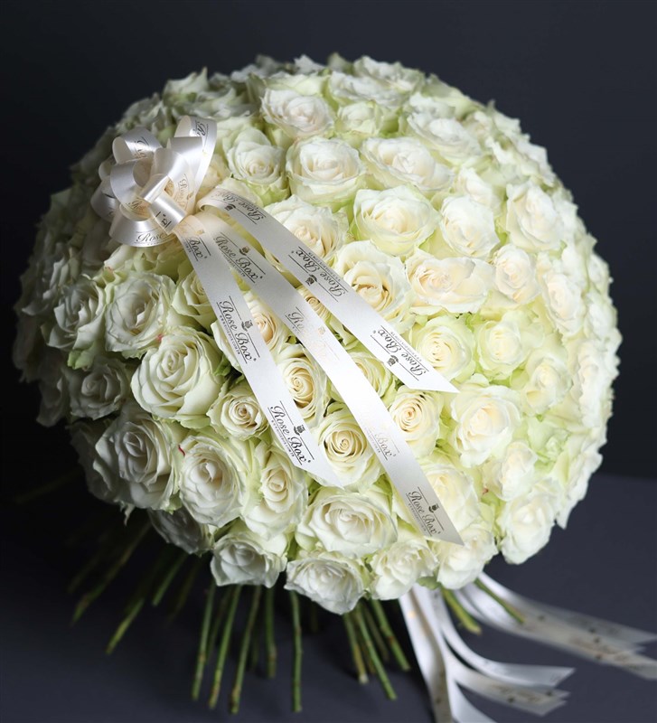 White Athena - Bouquet of 100 White Roses