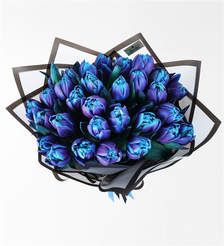 30 Blue Galaxy Tulip Bouquet