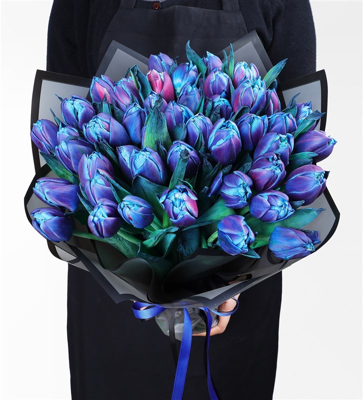 50 BLUE GALAXY TULIP BOUQUET