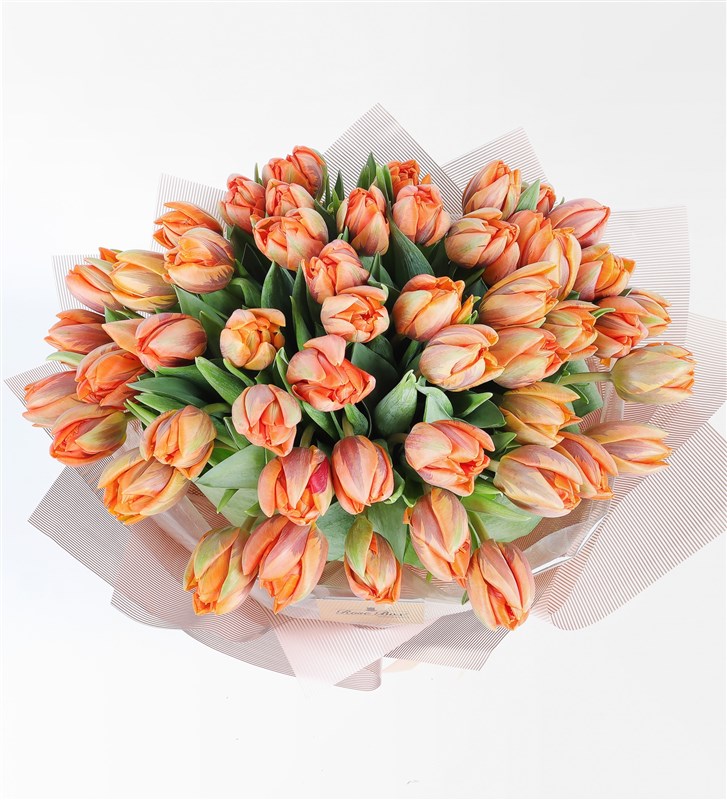 50 Orange Tulip Bouquet