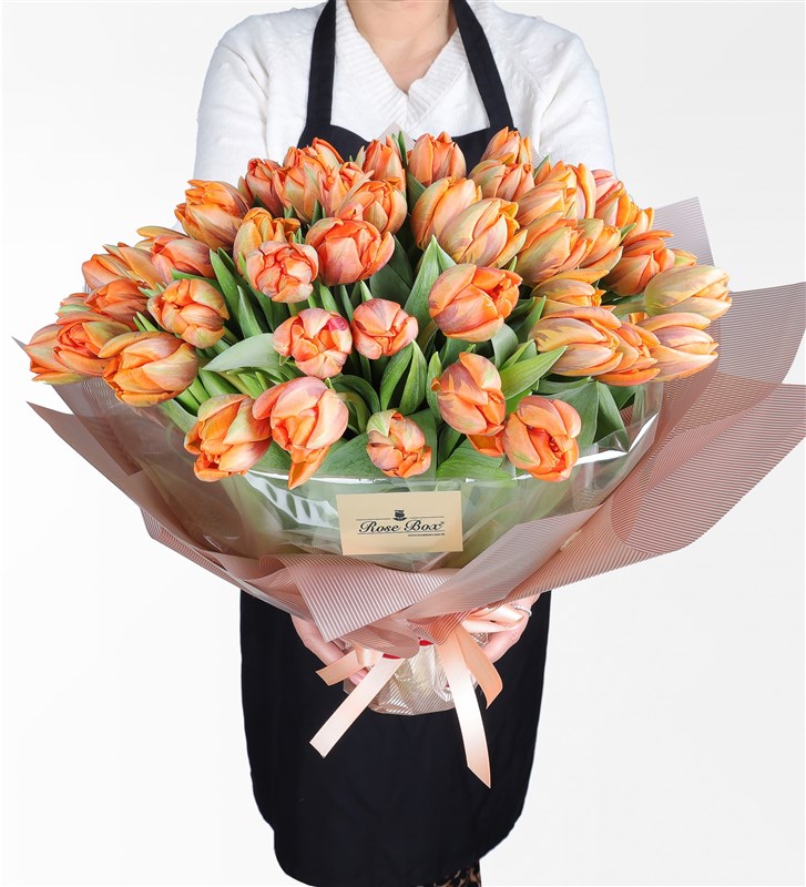 50 Orange Tulip Bouquet