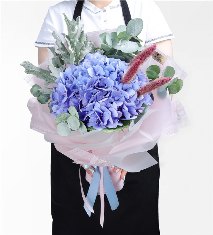 Mini Blue Hydrangea Bouquet