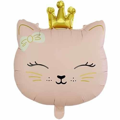 Cat Head Pink Foil Balloon