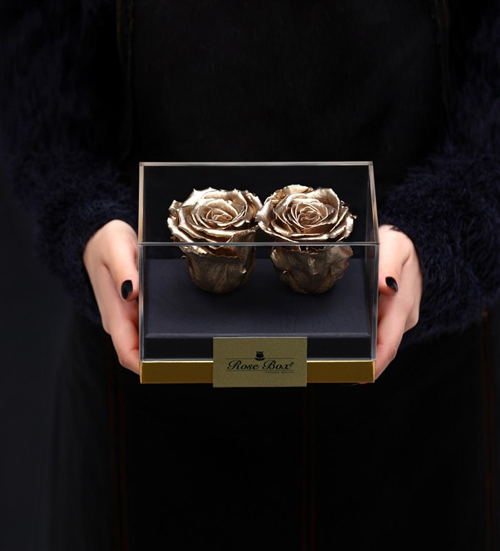 Double Golden Unfading Rose