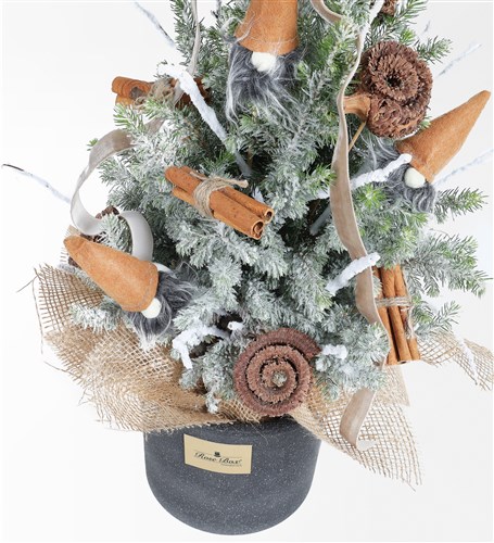 Tarçın Cocos ve Noel Baba Figürlü 50 Cm Işıklı Çam Ağacı - 3