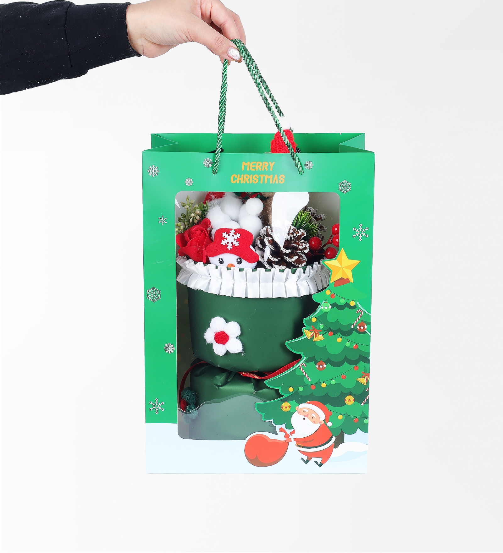 Yeşil Çantalı Yeni Yıl Buketi