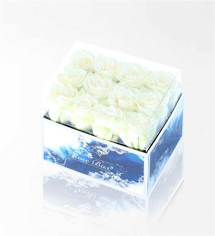 Aquamarin Maxi Kutuda 12'Li Beyaz Gül
