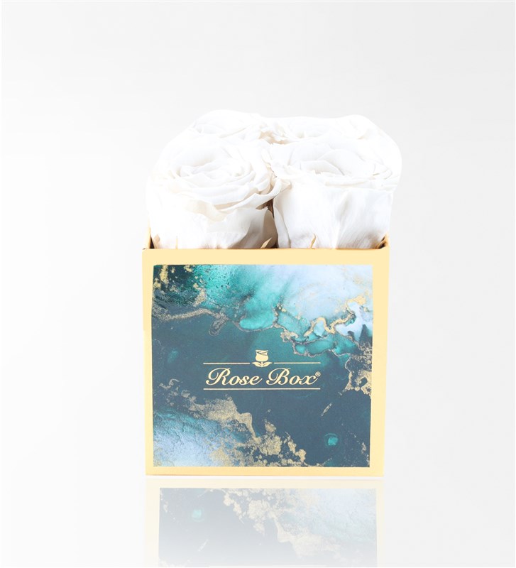 Emerald - Set of 4 White Everlasting Roses